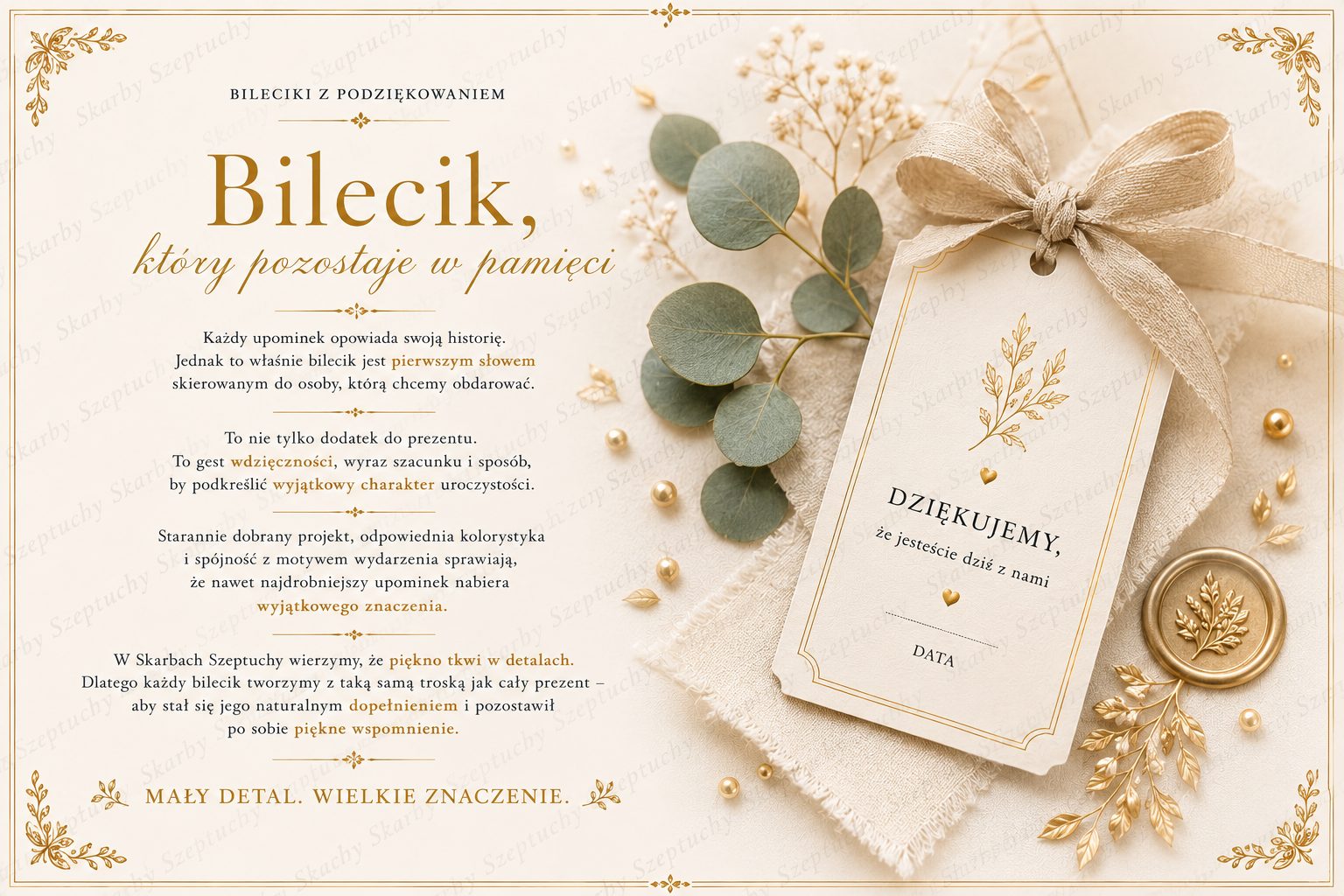 Bilecik z podziękowaniem dla gości
