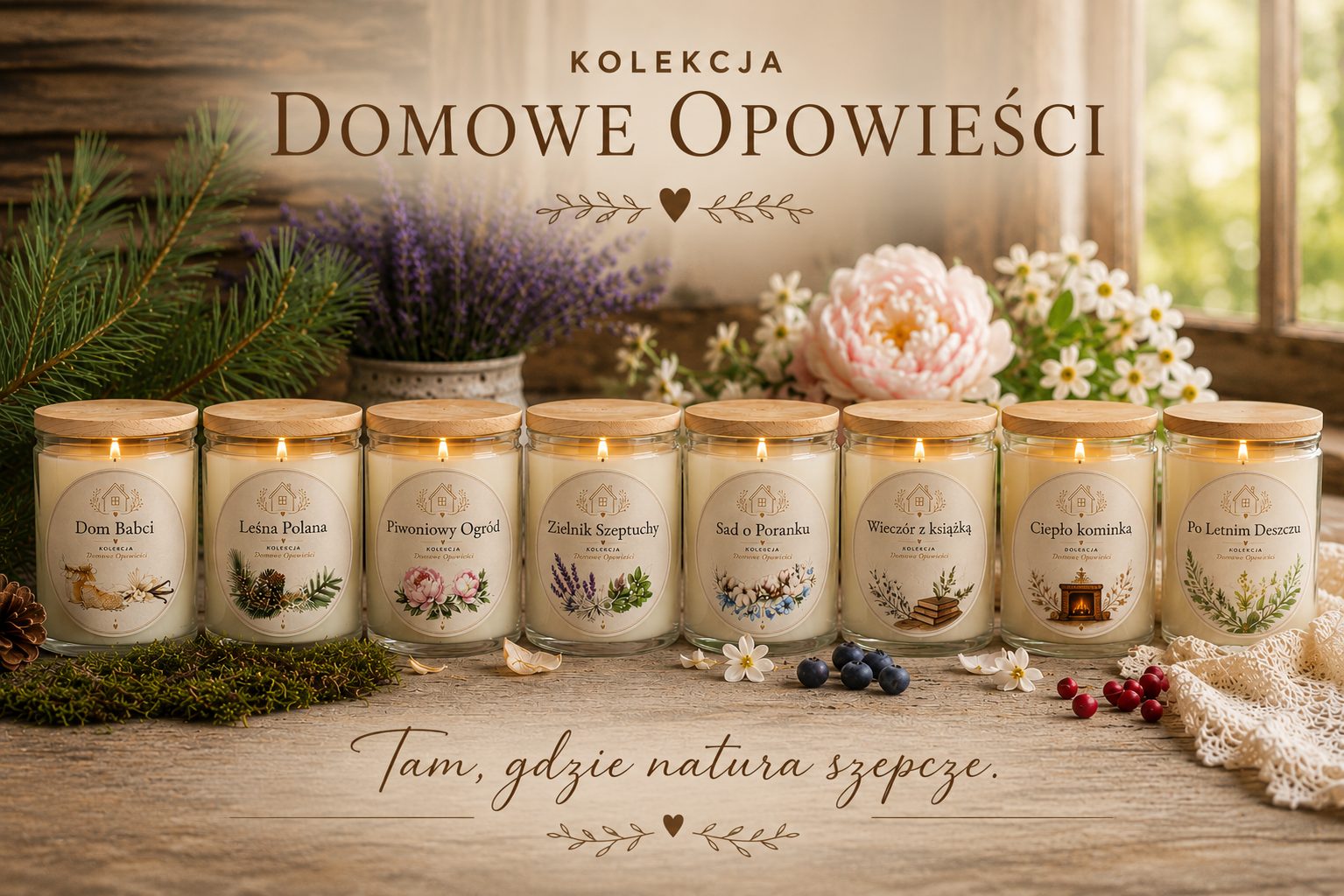 Kolekcja Domowe Opowieści, świece sojowe w szkle
